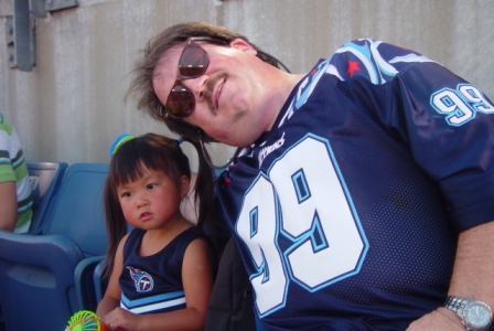 Kasen and Daddy at the Titans game